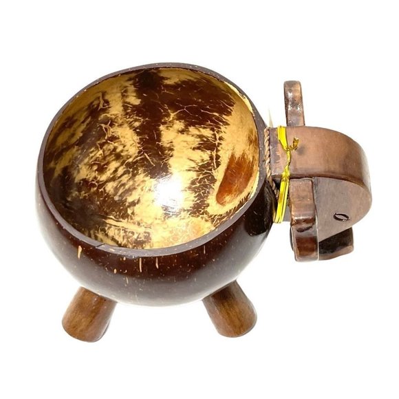 Hand Carved Wooden Elephant Bowl - Picture 8 of 12